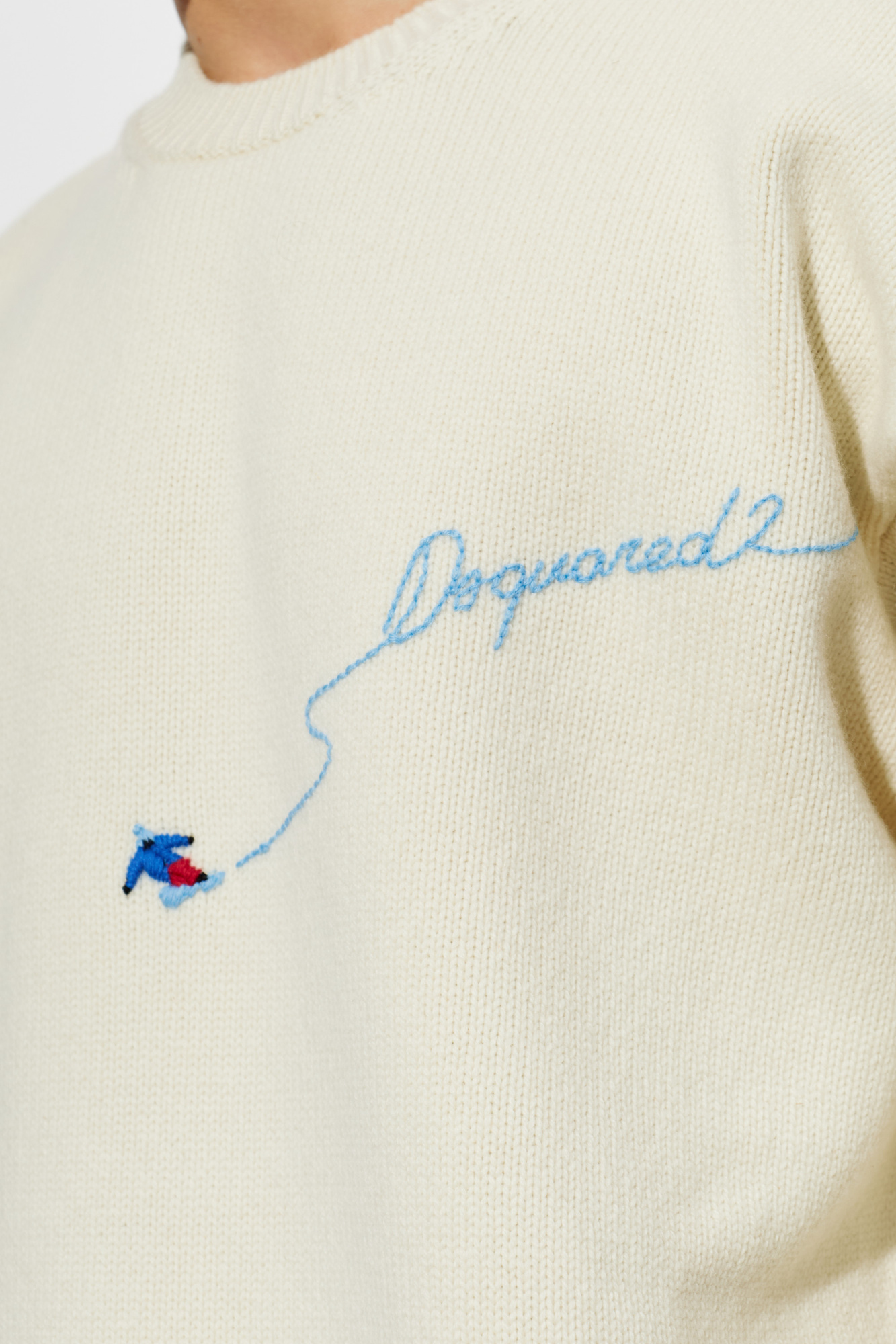Cream Sweater with embroidered logo Dsquared2 - Vitkac Italy
